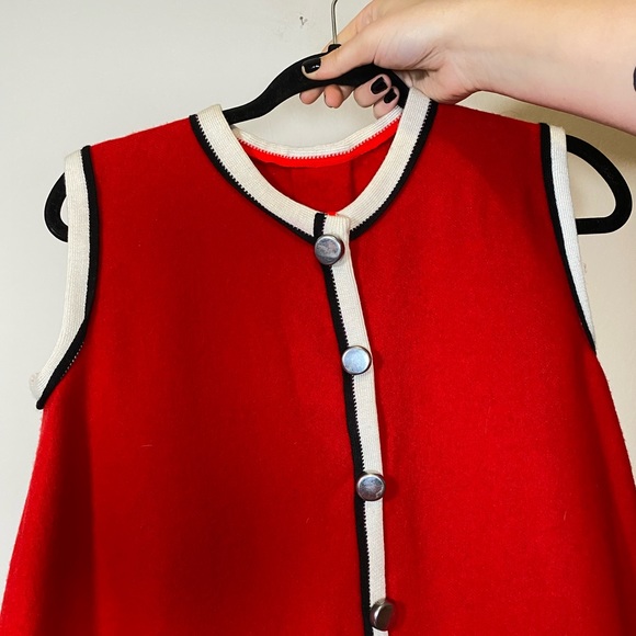 60s VTG Red A-Line Babydoll Dress / Tunic - Picture 6 of 10